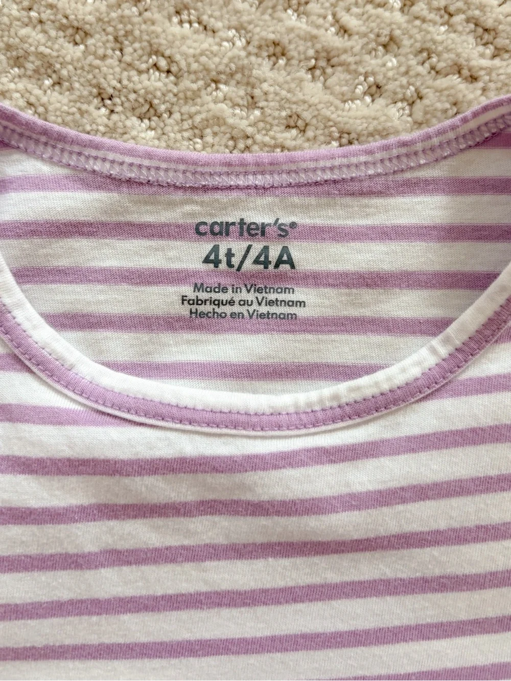 Carter's Lilac & White Striped Daisy Pocket Dress